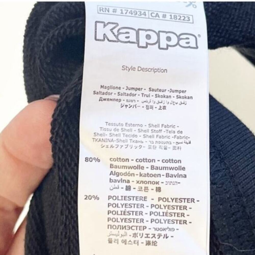 NWT Kappa Logo Tape Elero Short Sleeve Stretch Crop Black Sz‎ S Streetwear Top - Picture 5 of 7